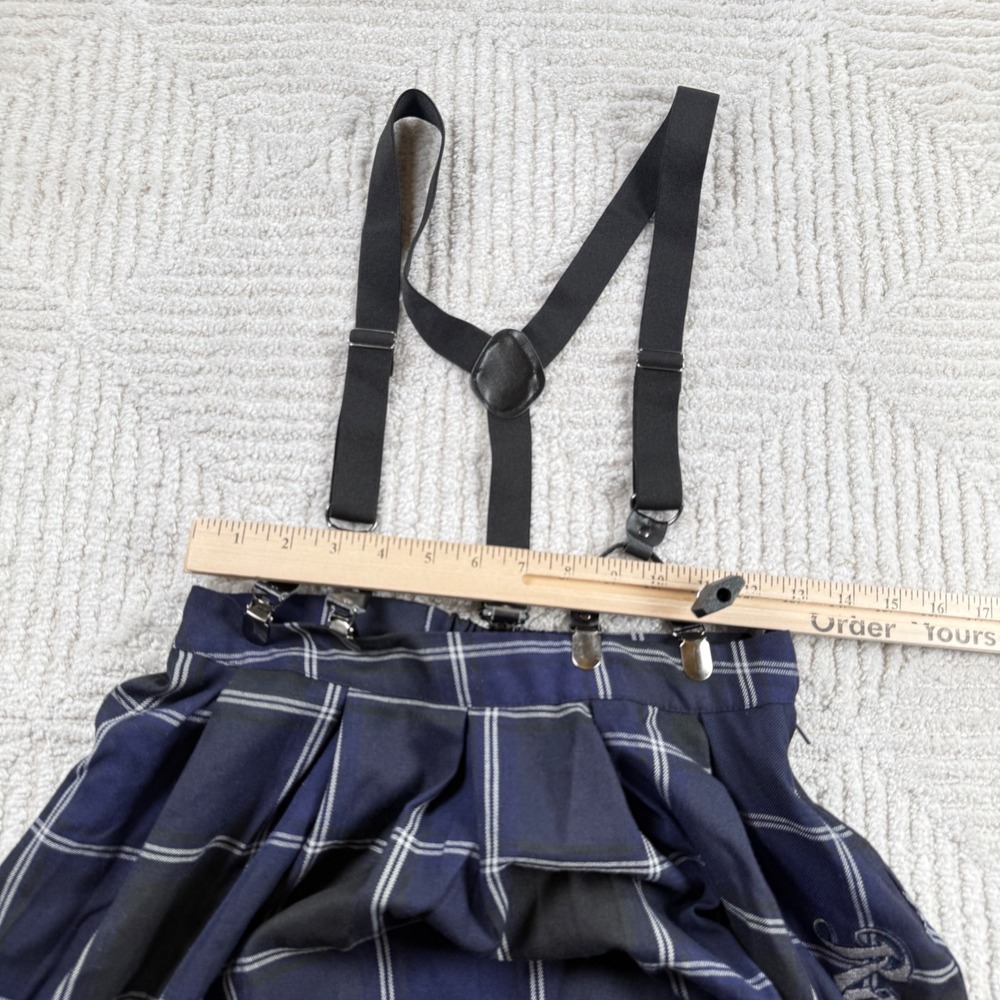 Harry Potter Ravenclaw Suspender Skirt Womens SM Plaid Cosplay Mini Wizardcore - Picture 8 of 11